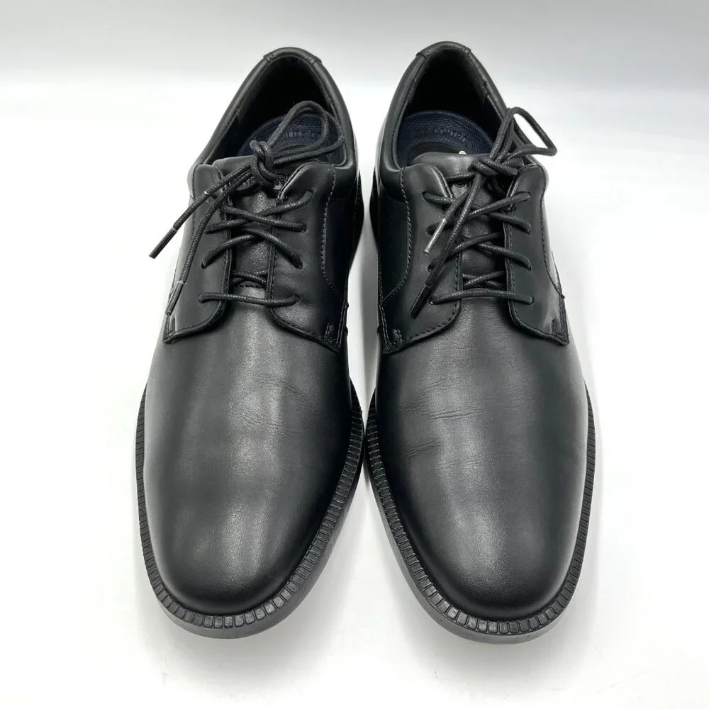Rockport Mens Size 8‎ Dressports Plain Toe Black Leather Oxfords Shoes